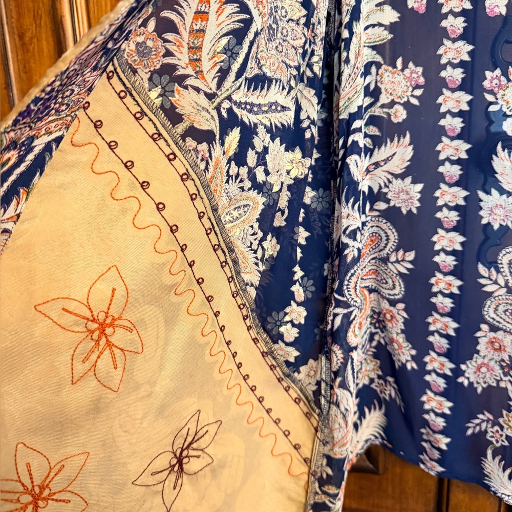 Soft Surroundings Moonlight Garden Kimono Topper Womens LP Boho Velvet Festival - Picture 11 of 14